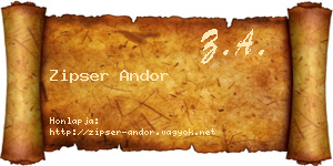 Zipser Andor névjegykártya